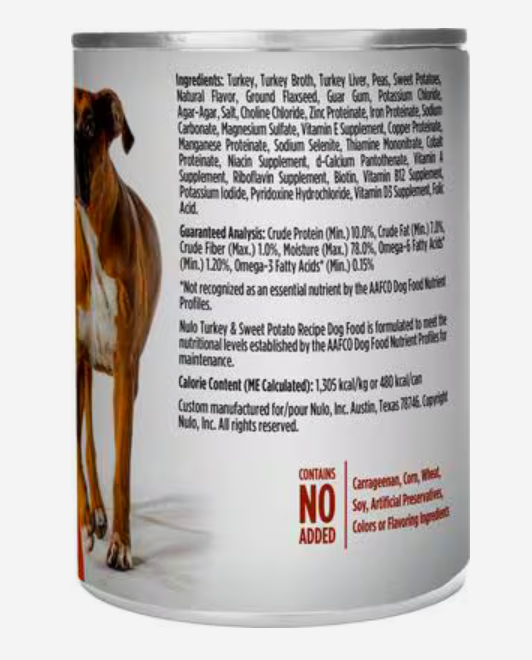 Nulo Adult Grain-Free Turkey & Sweet Potato Recipe Wet Pate Canned Dog Food, 13-oz