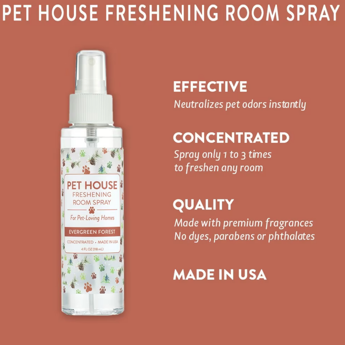 Pet House Evergreen Forest Freshening Room Spray, 4-fl oz bottle