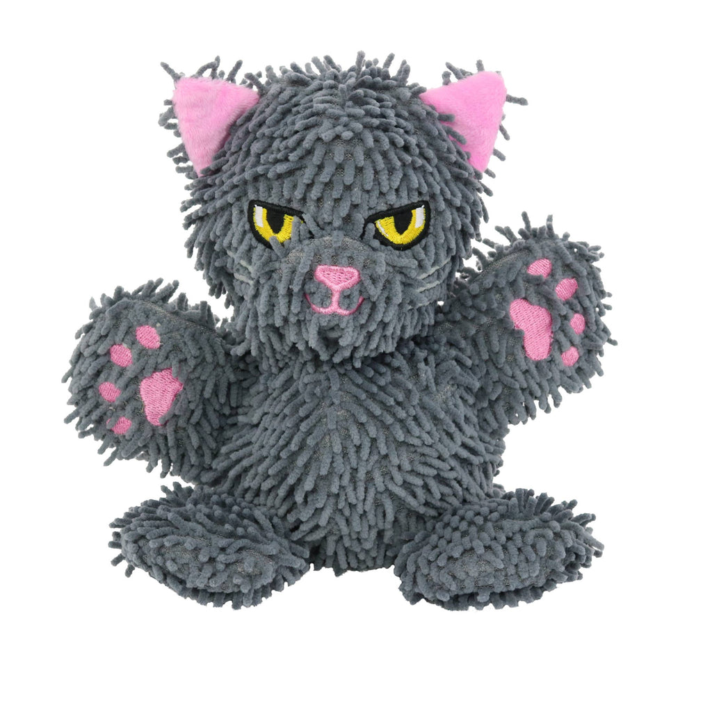 Mighty Microfiber Ball Gray Cat, Plush Squeaky Dog Toy