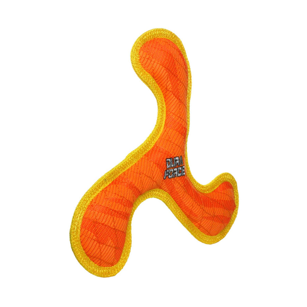 DuraForce Boomerang Tiger - Orange, Durable, Squeaky Dog Toy