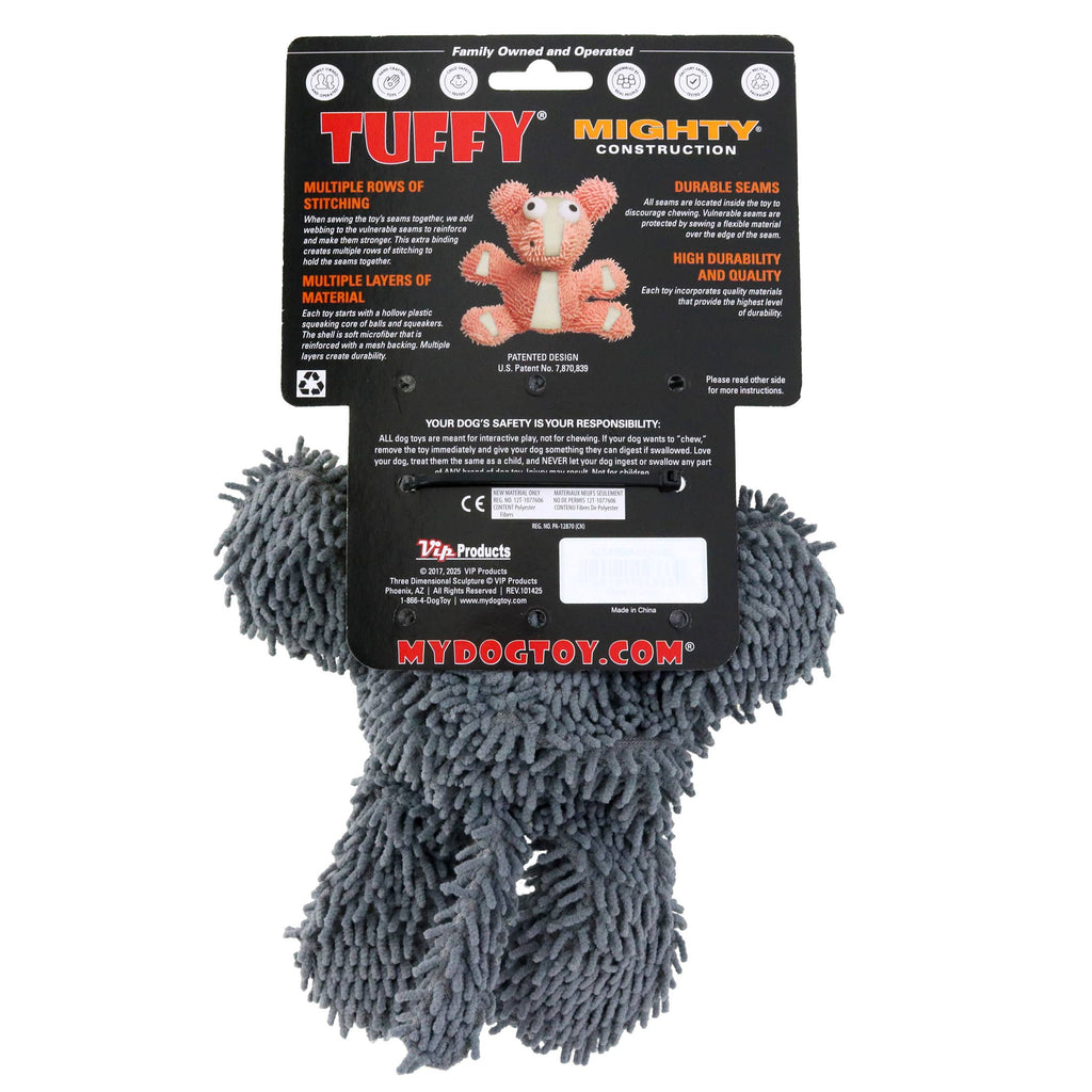 Mighty Microfiber Ball Gray Cat, Plush Squeaky Dog Toy