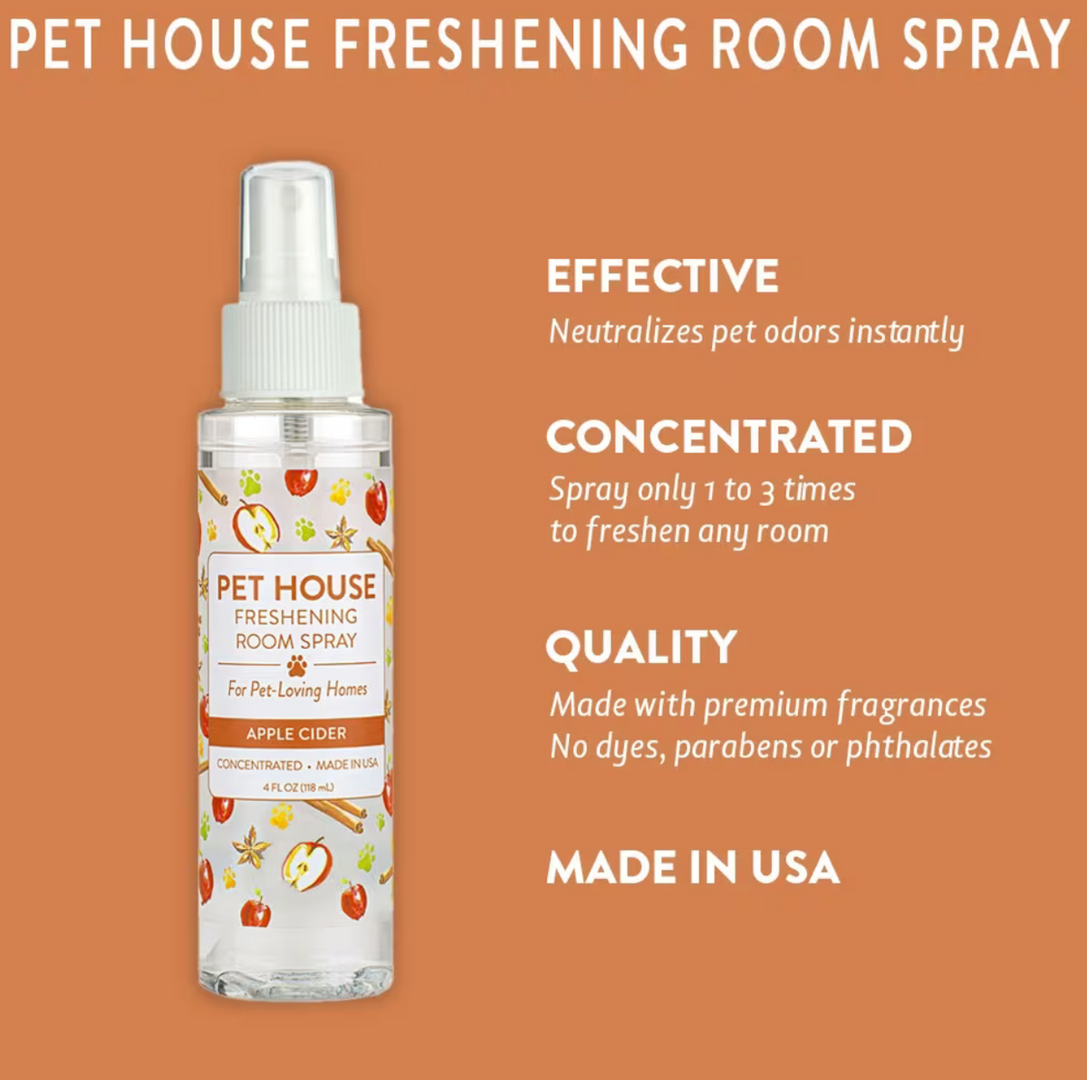 Pet House Apple Cider Freshening Room Spray, 4-fl oz bottle