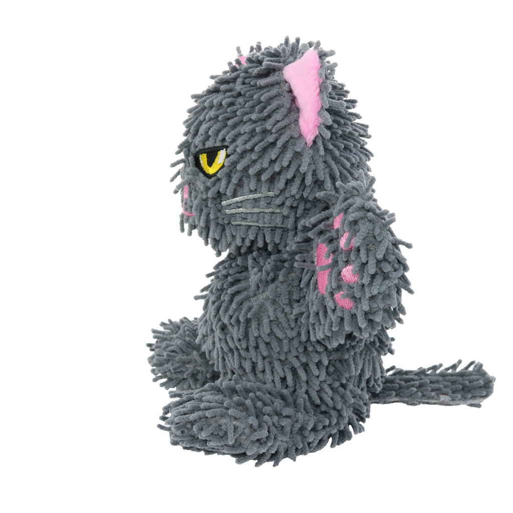 Mighty Microfiber Ball Gray Cat, Plush Squeaky Dog Toy