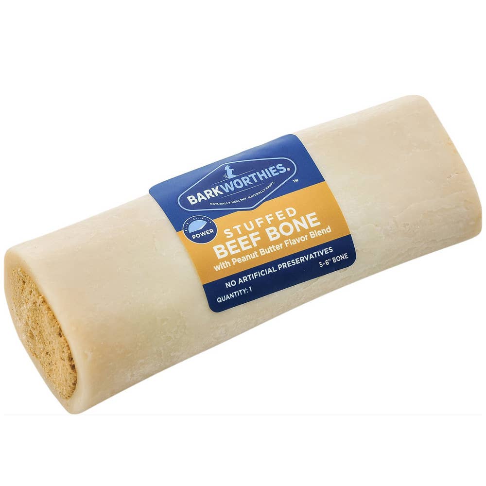 Barkworthies 5-6" Shin Bone Stuffed w/Peanut Butter