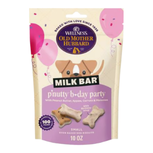 Old Mother Hubbard Dog Milk Bar P'Nutty Bday Party Small Breed Crunchy Peanut Butter Biscuits With Birthday Icing 10 oz